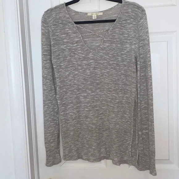 Miami gray cross front sweater - Picture 1 of 5